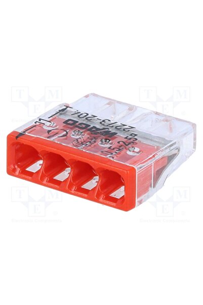 OEM Cu eliberare rapidă WAGO 2273-204, 2273, 24A, 450V, bornă cu arc, roşie, ...
