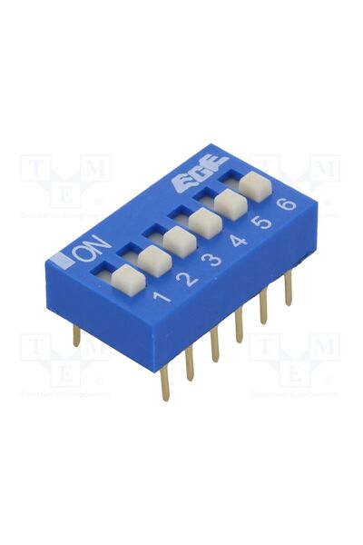 OEM Comutator DIP-SWITCH ECE EDG106S, Număr secţiuni 6, ON-OFF, 0,025A/24VDC