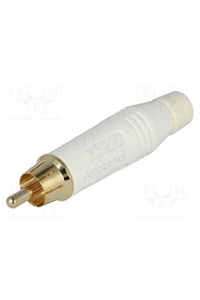 OEM Conector RCA AMPHENOL ACPR-WHT, mufă, tată, drept, lipire, albe, aurit, p...