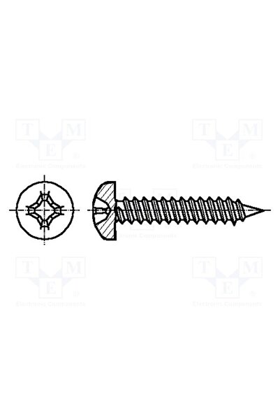 OEM Şurub KRAFTBERG K3.5X9.5/D7981C-A4, 3,5x9,5, Cap cap rotund, Phillips, PH...