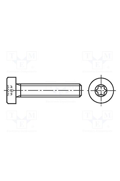 OEM Şurub BOSSARD B3X20/BN4850, M3, M3x20, 0,5, Cap cap rotund, Torx®, TX10, ...