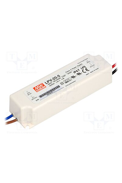 OEM Alimentator pulsatoriu MEAN WELL LPV-20-5, LED, 15W, 5VDC, 3A, 90÷264VAC,...