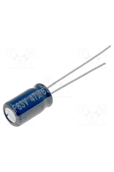 OEM Condensator electrolitic PANASONIC ECA1JM470, 47uF, 63VDC, Ø6,3x11,2mm, H...