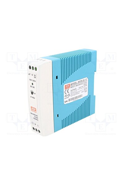 OEM Alimentator pulsatoriu MEAN WELL MDR-20-12, pentru şină DIN, 20W, 12VDC, ...