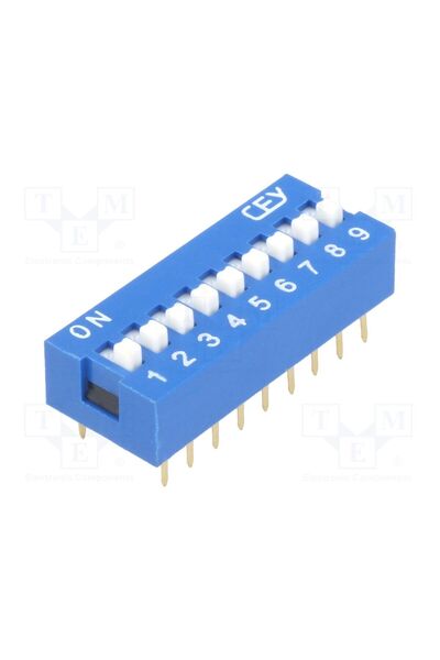 OEM Comutator DIP-SWITCH NINIGI DS-09, Număr secţiuni 9, ON-OFF, 0,05A/12VDC