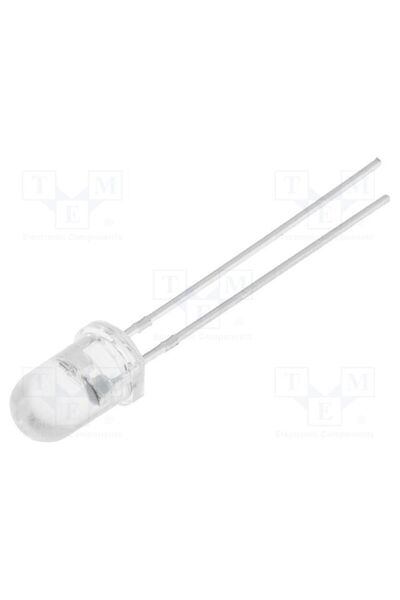 OEM LED OPTOSUPPLY OSWC5131A, alb cald, 5mm, 3000mcd, 30 ° Parte frontală con...