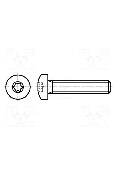 OEM Şurub BOSSARD B4X20/BN20038, M4, M4x20, 0,7, Cap buton, Torx®, TX20, ISO ...