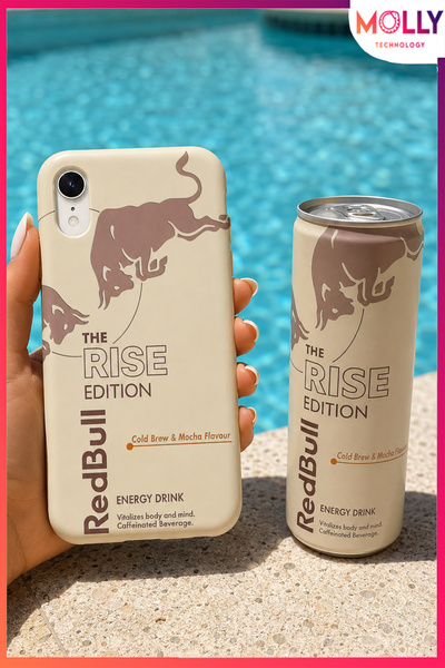 Molly iPhone XR İçin Bej Redbull The Rise Edition Desenli İçi Kadife Silikon ...