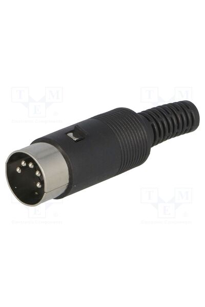 OEM Conector DIN VANGUARD DC-002, mufă, tată, PIN 5, 180°, drept, pe cablu, l...