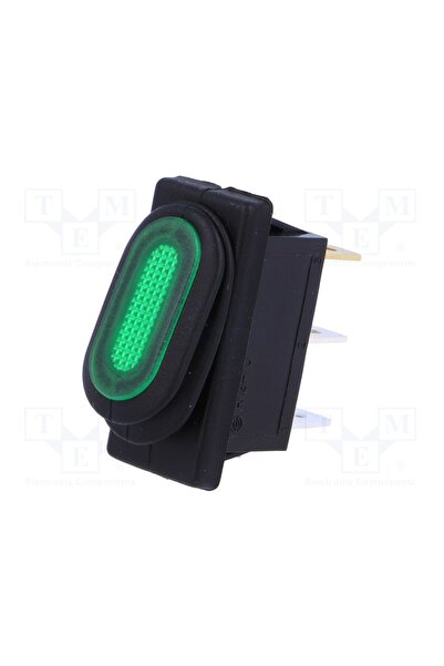 OEM Comutator basculant SCI R1370B801G, SPST, Poz 2, ON-OFF, 10A/250VAC, verd...