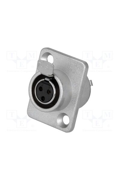 OEM Conector XLR mini AMPHENOL AG3FCRV, soclu, mamă, PIN 3, lipire, 5A, 0,5mm2