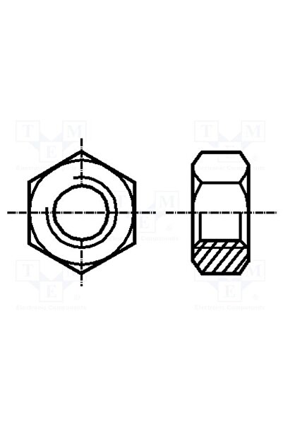 OEM Piuliţă BOSSARD B5/BN505, hexagonală, M5, 0,8, alamă, Acoperire nichel, 8...