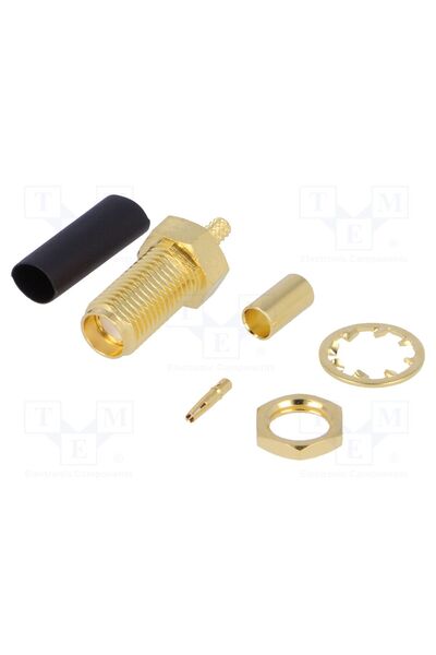 OEM Conector SMA AMPHENOL RF SMA6411A43G150, soclu, mamă, drept, 50Ω, crimpat...