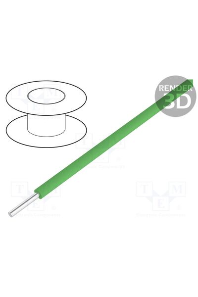 OEM Cablu BQ CABLE KYNAR30AWG50MGR, 30AWG, sârmă, Cu, PVDF, verde, 300V, 1x30...