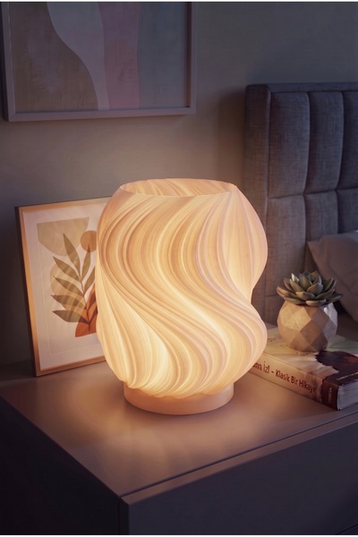 Lumense Lumin Estetik Dalga Formlu Modern Dekoratif Gece Lambası ve Abajur - ...