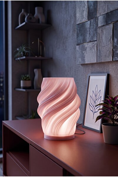Lumense Sirius Estetik Dalga Formlu Modern Dekoratif Gece Lambası ve Abajur -...