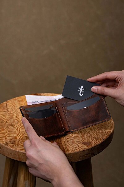 Semender Leather Goods Hakiki Deri Erkek Cüzdan 6 Kart Bölmeli El Yapımı Clas...