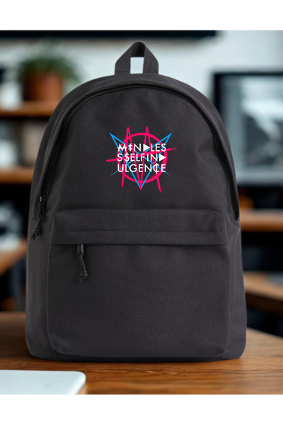 dompulerimoda حقيبة ظهر سوداء مطبوعة للجنسين من Mindless Self Indulgence