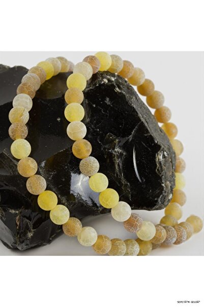 ZERO LAND Spt-Gld 6 mm Matte Agate (42941) Stone Yellow