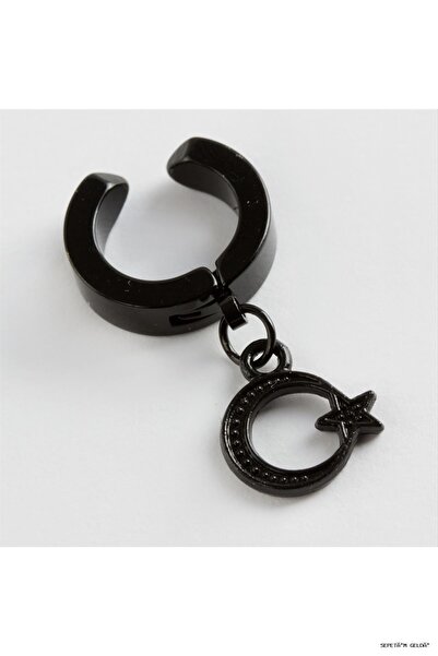 ZERO LAND Spt-Gld Moon Star Steel Men's Earrings - Pronged - 1 (42947) Piece ...