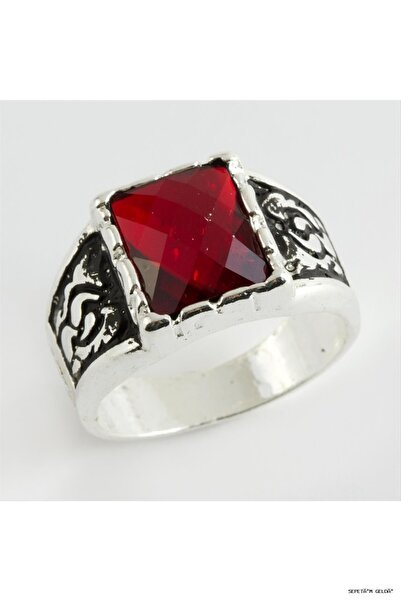 ZERO LAND Spt-Gld Crystal Stone Metal Men's (42847) Ring Red