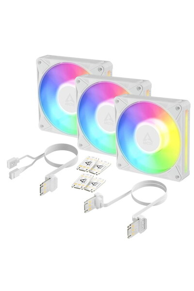 Arctic Set 3 ventilatoare "BioniX P12 A-RGB Wh", 120mm, 450 - 3000 RPM, FDB, ...