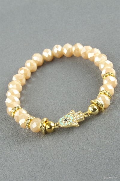 ZERO LAND Spt-Gld Ftm Ana Eli Zircon Stone Crystal (44823) Bracelet Cream