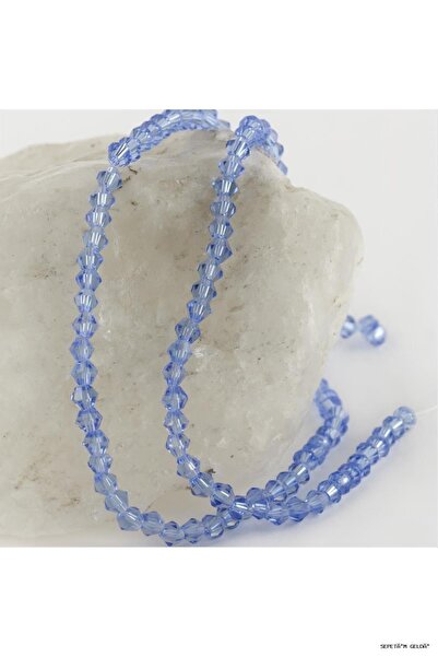 ZERO LAND Spt-Gld 4X4 mm Harp Cut Crystal Stone (52021) Blue