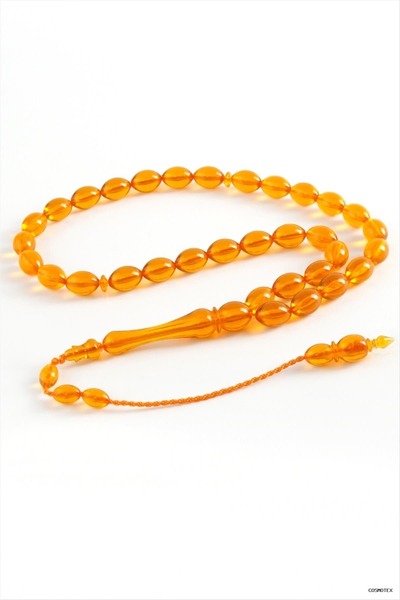 ZERO LAND Csmo-Tex Olive Shaped Plastic Prayer Beads 8X11 mm (44726) Orange