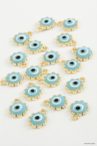 ZERO LAND Spt-Gld Flower Evil Eye Single Handle Enamel Bracelet and Pendant H...