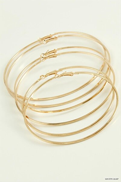 ZERO LAND Spt-Gld Ezme Metal Hoop Earrings 6 (45409) Piece Yellow