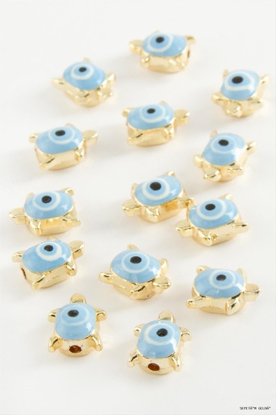 ZERO LAND Spt-Gld Turtle Enamel Bracelet and Pendant Horse 1 Piece (45225) Blue