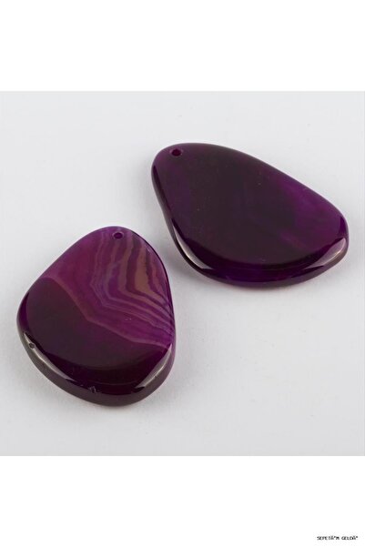 ZERO LAND Spt-Gld Special Cut Natural Stone Plate Agate Pendant (52720) Purpl...