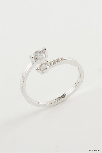 ZERO LAND Spt-Gld Zircon Stone Ring (45822) Silver Color
