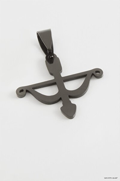 ZERO LAND Spt-Gld Bow Arrow Steel Pendant 2.5 (53115) cm Black
