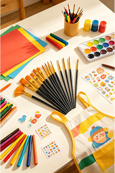 Generic Brand 10Pcs Nylon Paint Brush Set, Premium Art Painting Supplies, Wat...