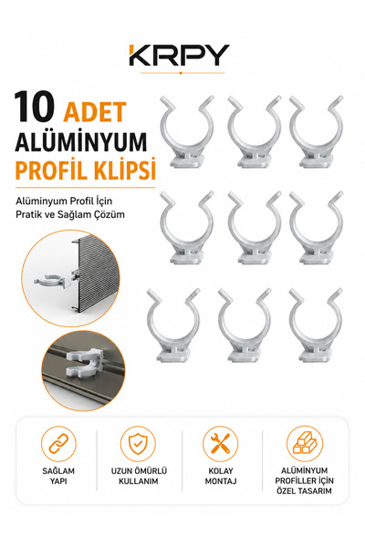KRPY Baza Klipsi Alüminyum Profil İçin Mutfak Dolap Tezgah Alt Kısım Kapatma ...