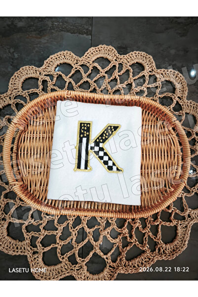 LASETU Checkered Letter K Kitchen Towel 1 Piece (30X50)