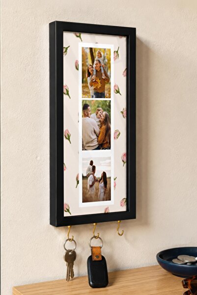 Postifull Kişiye Özel Tablo Anahtarlık, Photobooth Stili Siyah Fotoğraf Çerçe...