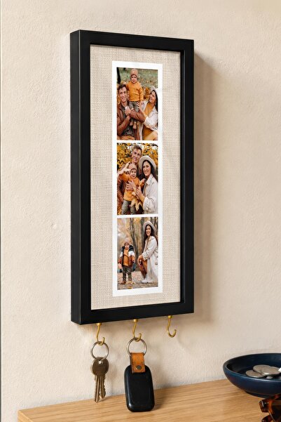 Postifull Kişiye Özel Tablo Anahtarlık, Photobooth Stili Siyah Fotoğraf Çerçe...