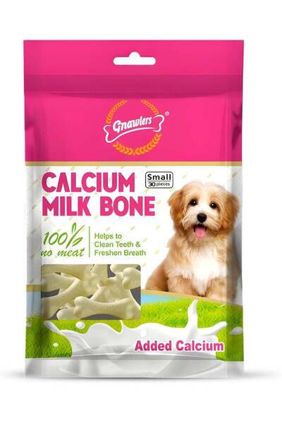 Gnawlers Premium Calcium Milk Bone Dog Treats, Dental Chew for Small Dogs, Mi...