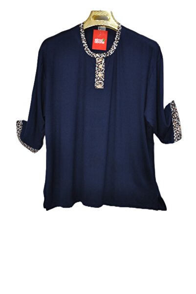 elma abone Plus Size Capri Sleeve Combed Cotton Blouse