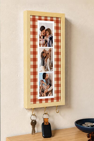 Postifull Kişiye Özel Tablo Anahtarlık, Photobooth Stili Bej Fotoğraf Çerçeve...