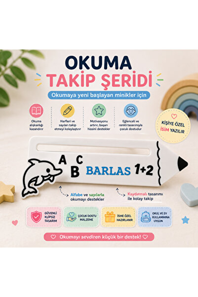 3Baby Okuma Takip Şeridi - Okuma Cetveli - İsime Özel - İlköğretim