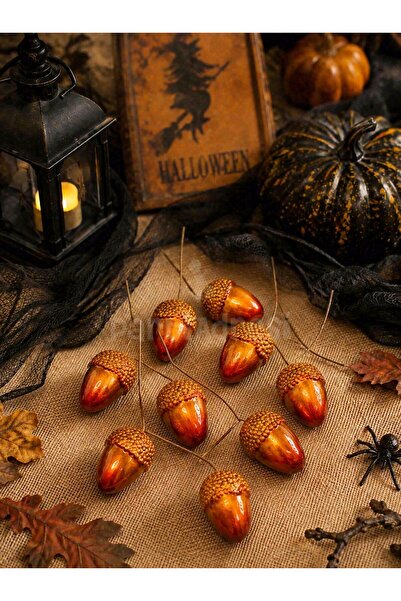 Parti Adresi Cadılar Bayramı Dekoratif Meşe Palamudu – Halloween Partisi Deko...