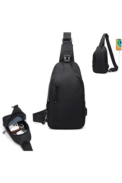 GENERAL Men's Crossbody Sling Bag, Slim Waterproof Chest Bag with Built-In Po...