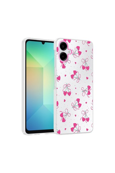 zore Galaxy A07 Case Flower and Bow Pattern with Camera Raised Brsa Premium