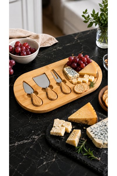 Nixa Bambu Noso 4-Piece Bamboo Cheese Serving and Presentation Set – Breakfas...