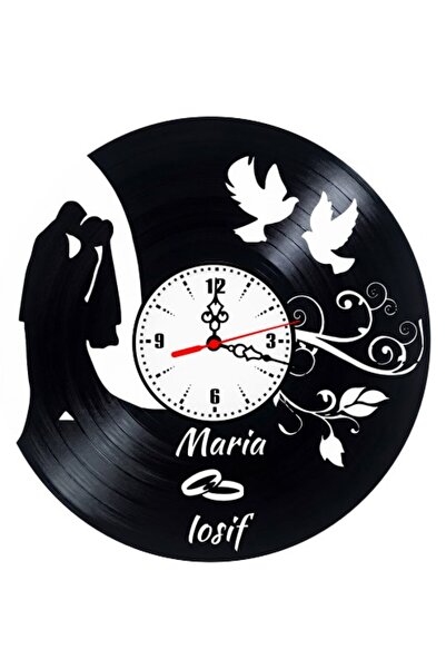 OEM Ceas de perete decorativ din disc de vinil, Model de nuntă personalizat M...