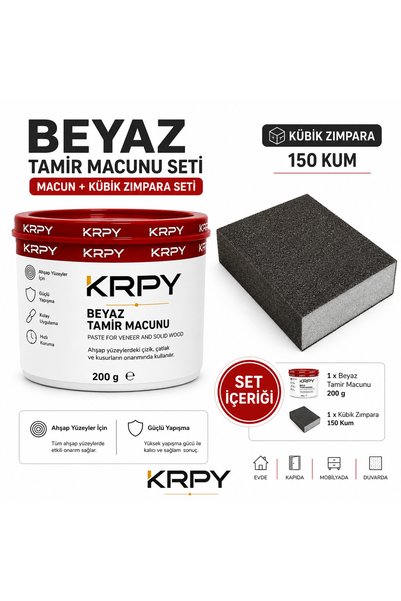KRPY Beyaz Tamir Macunu Seti Mobilya Ahşap Duvar Tamir Macunu Seti